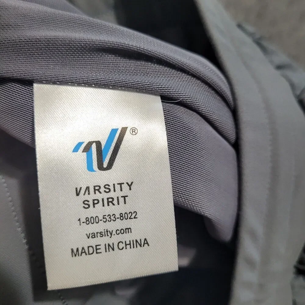 Varsity Spirit Small track pants Zippered Ankles Elastic Waist Gray Cheer dance